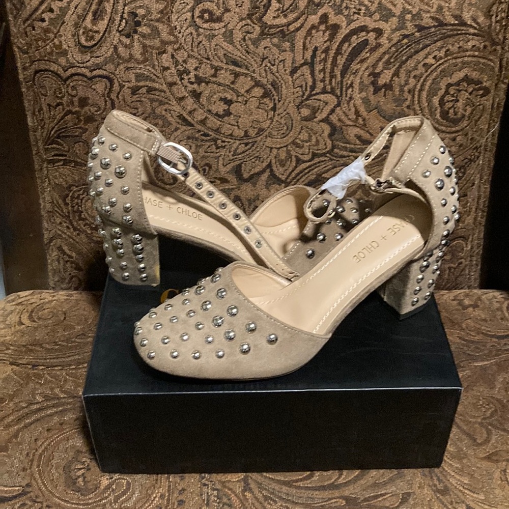 Suede STUDDED Heels 👠 Gaby style. New in box